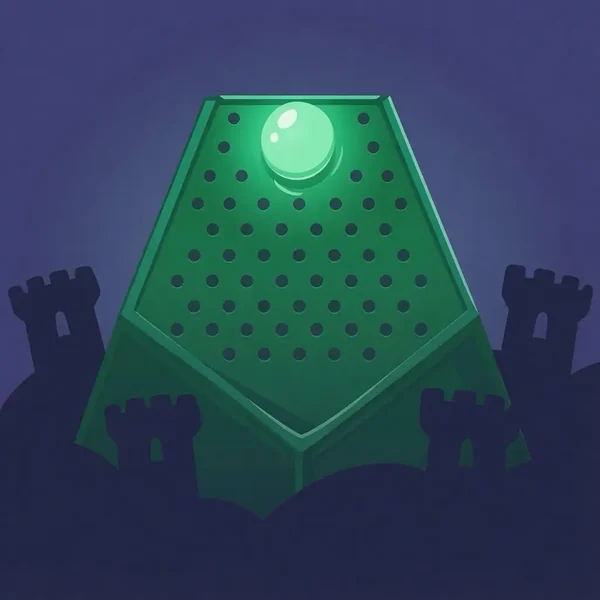 Plinko thumbnail with a ball entering the pin board
